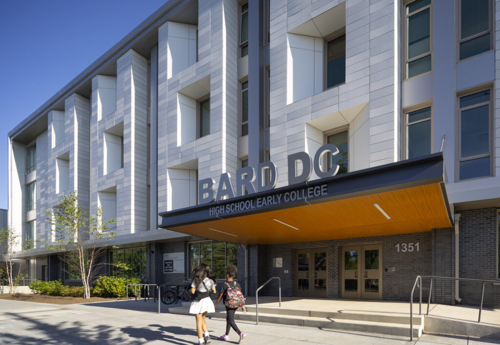 Bard High School Early College DC entry canopy and exterior